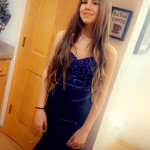 Elegant Navy Blue Women's Dress